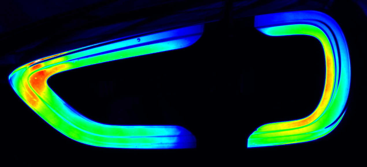 False-colour luminance map of an automotive rear lamp